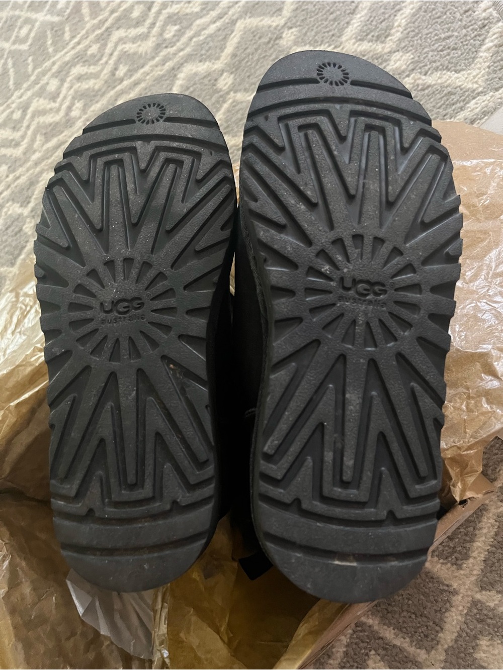 UGG Black Suede Back-Bow Winter Boots - Picture 9 of 10